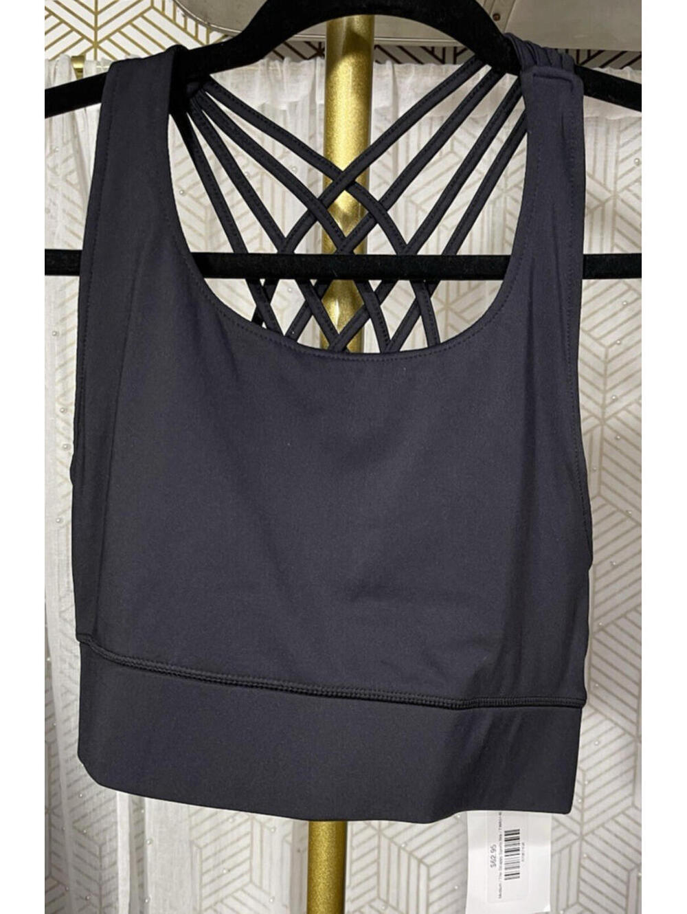 NWT Threads 4 Thought ReActive Sports Bra M Black Strappy Crossback Activewear